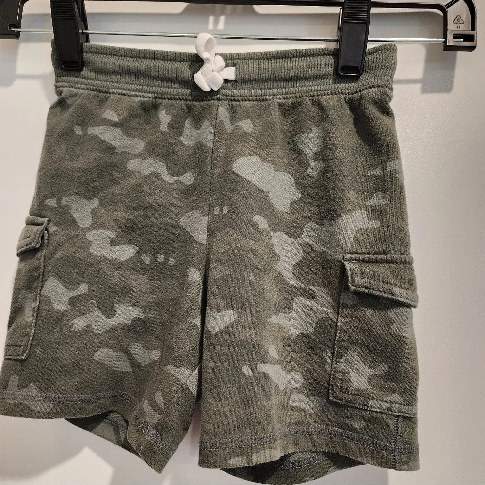 Jumping Beans Boys Camo Cargo Shorts Size‎ 4T Green Cotton Blend Casual Wear